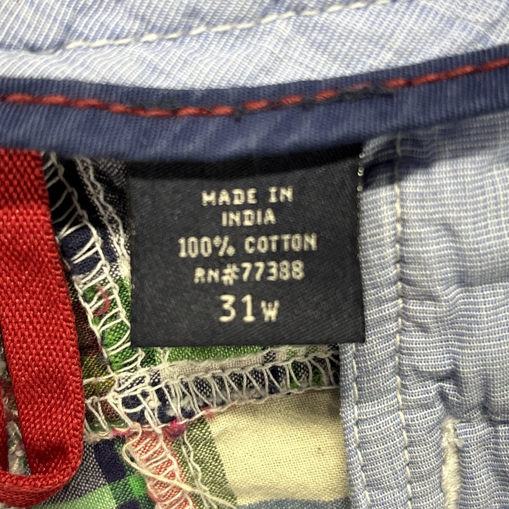 J. Crew Field Shorts Mens 31 Madras Plaid Patchwork Multicolor Preppy Coastal - Picture 11 of 14